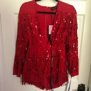 Red Sequin Romper